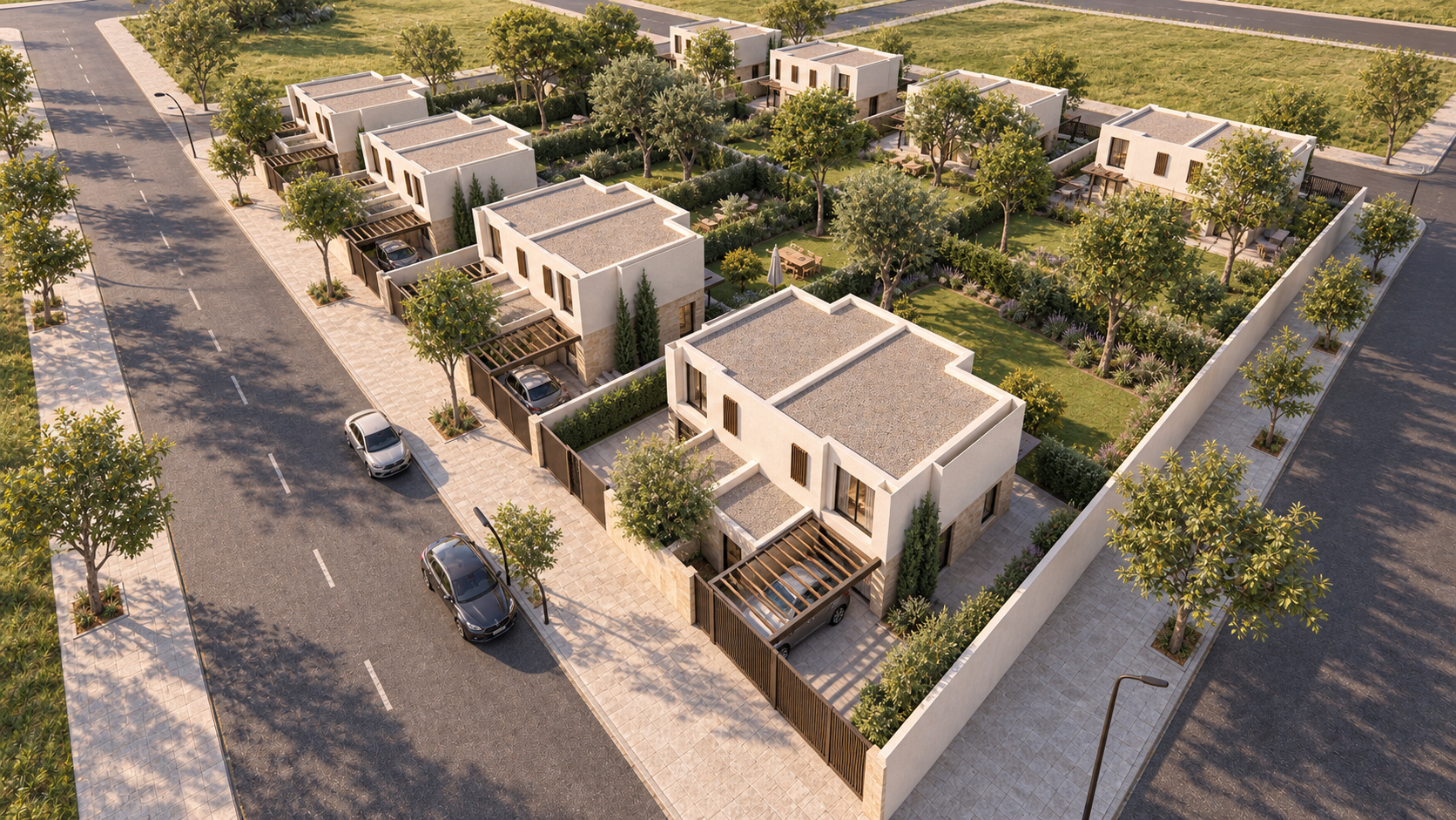 Vista aérea conceptual del conjunto residencial Talaverilla